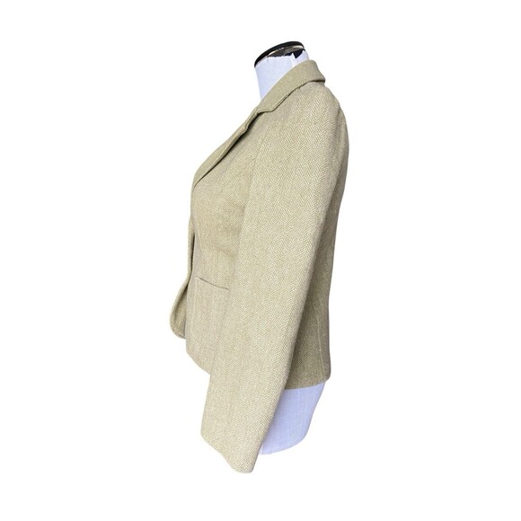 Vintage Y2K Old Navy Herringbone Wool Blazer Size S Fitted Short Academia Preppy - Picture 2 of 16